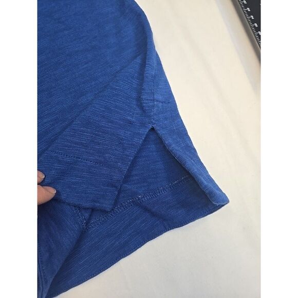 CHICO'S SHIRT Size 3 Women's XL/16 Solid Blue V-Neck Cotton Modal 3/4 Sleeve - Picture 8 of 8